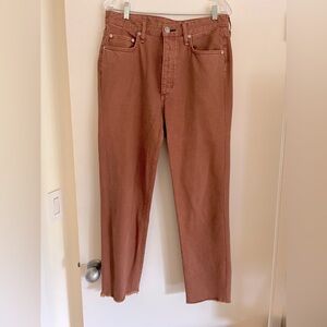 rag & bone Straight Leg Jeans in Rust